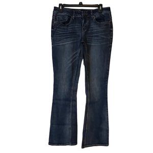 Seven7 Bootcut Jeans Womens 8 Giza Mid Rise Embellished Pockets Stretch